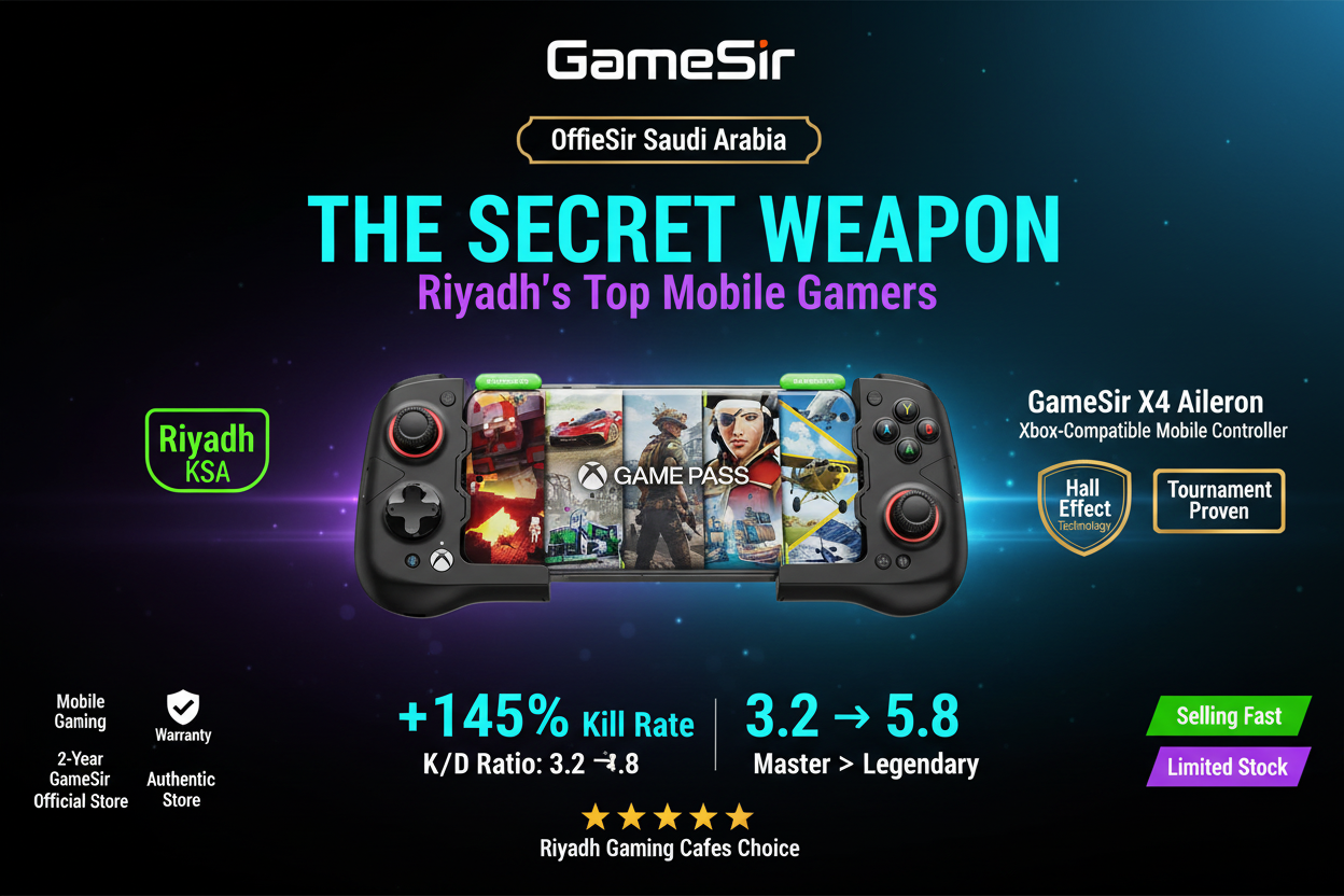 GameSir X4 Aileron mobile gaming controller - Riyadh's top mobile gamers secret weapon, Xbox-compatible Hall Effect controller for PUBG Mobile and COD Mobile, official GameSir Saudi Arabia