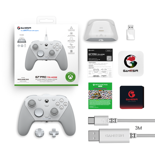 GameSir G7 Pro White Wired Controller for Xbox, Wireless Gamepad for PCs and Android Devices  Gamesir SA